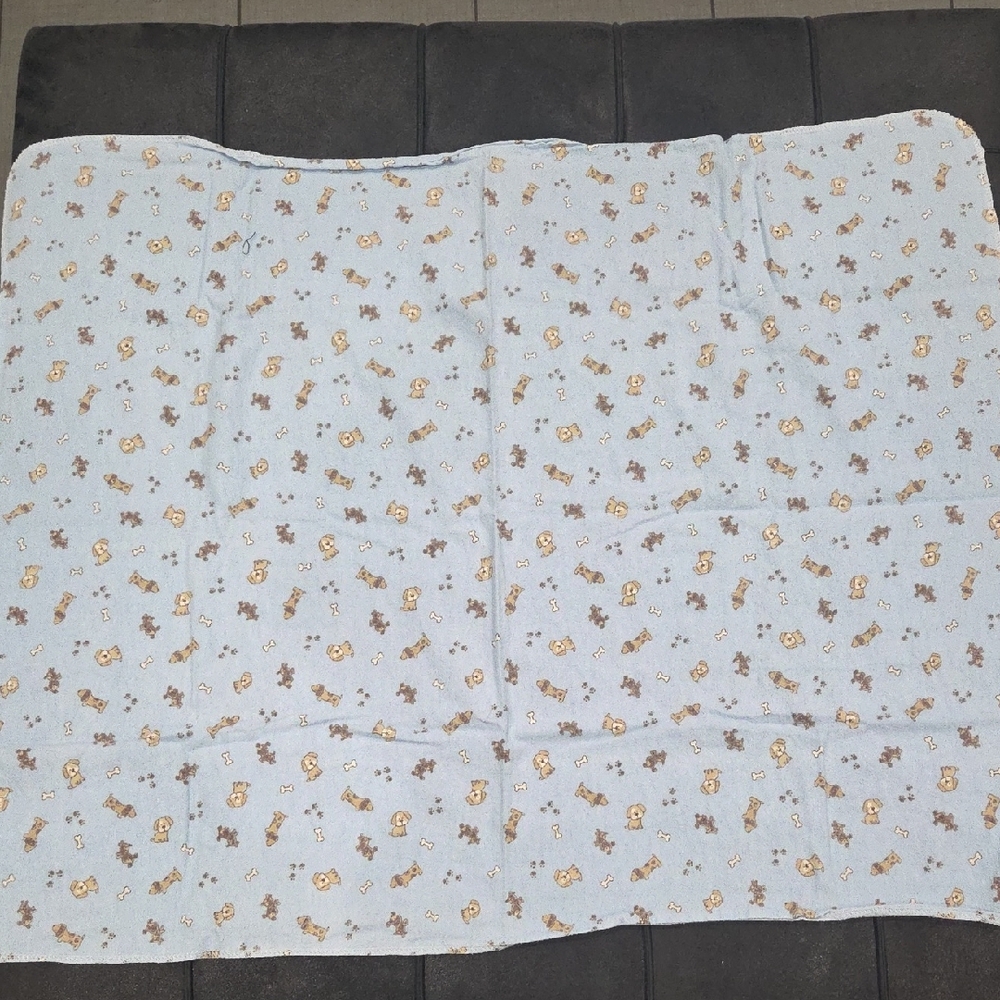 Carter's Blue and Brown Dog Pattern Swaddle Blankets - Picture 4 of 4